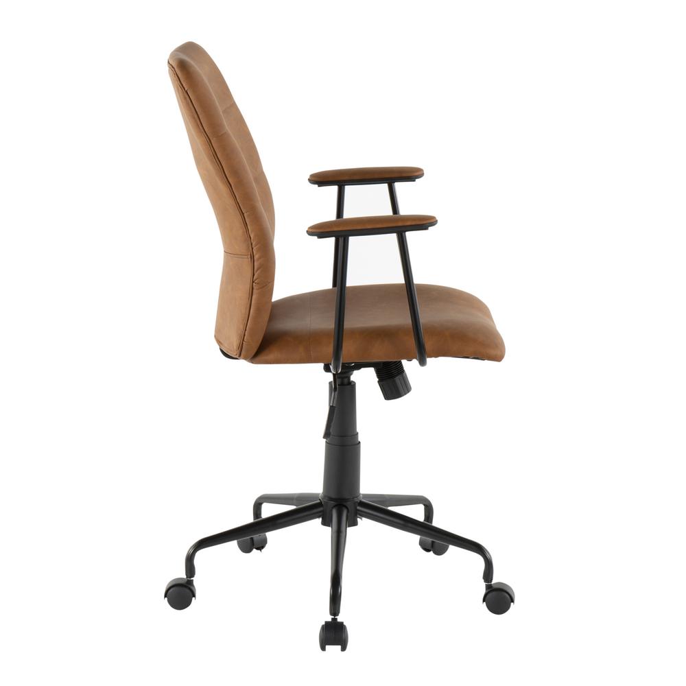Lumisource Frederick Brown Faux Leather Office Chair Oc Fred Bk Bn The Home Depot