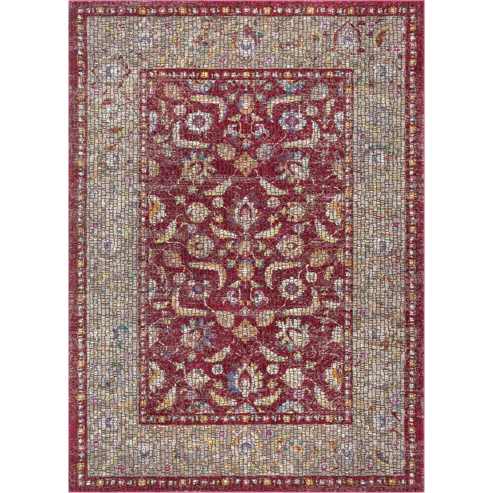 Well Woven Allure Vanessa Red Vintage Oriental Persian Mosaic 7 Ft 10 In X 9 Area Rug