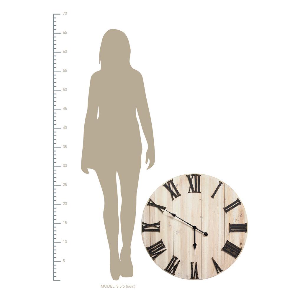 Stratton Home Decor Distressed White Wood Wall Clock S11574 The