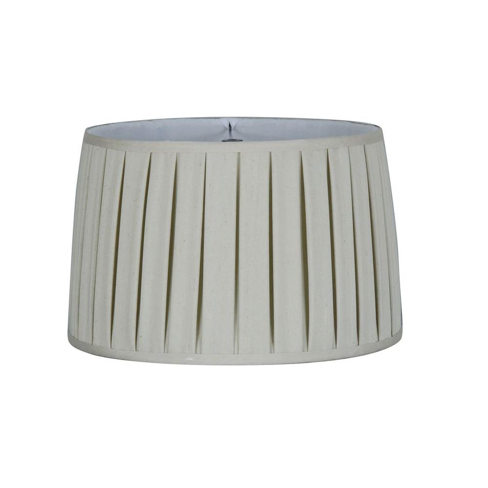 Hampton Bay Gold Dot Silk Box Pleat Barrel Lamp Shade ...