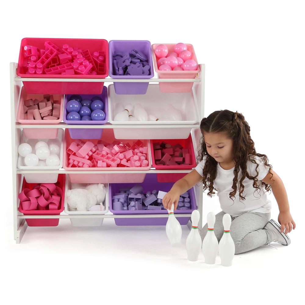 pink toy storage basket