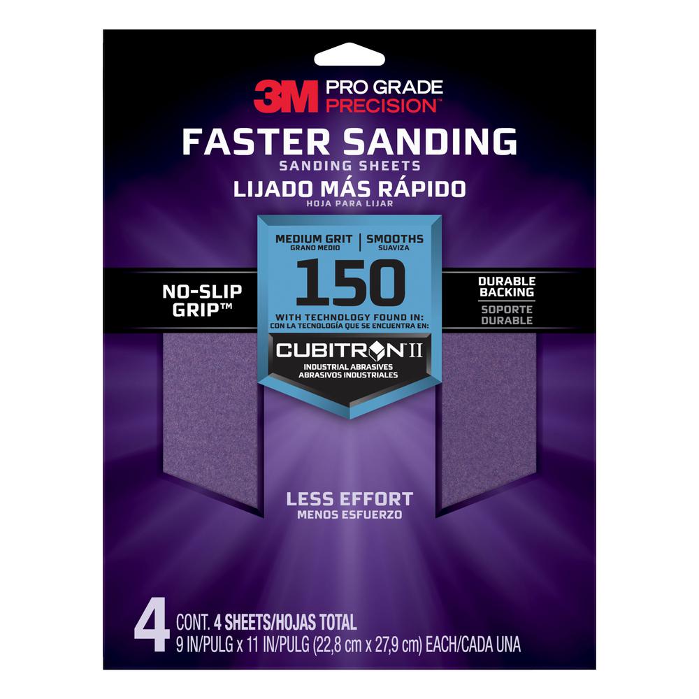 3M Pro Grade Precision 9 in. x 11 in. 150 Grit Medium Advanced Sanding