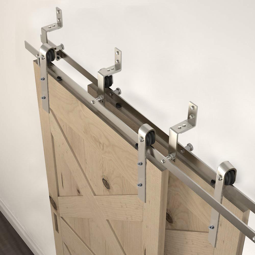 skysen 5FT Heavy Duty Sliding Barn Door Hardware Single Track Bypass