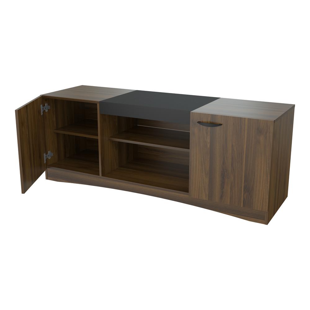 South Shore Exhibit 50Disk Capacity Corner TV Stand in Gray Oak10527