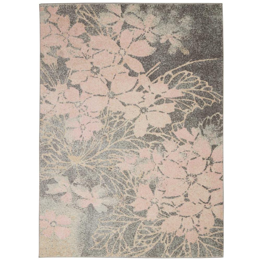 Nourison Tranquil Tra08 Pink And Grey 4 Ft X 6 Ombre Fl Area Rug