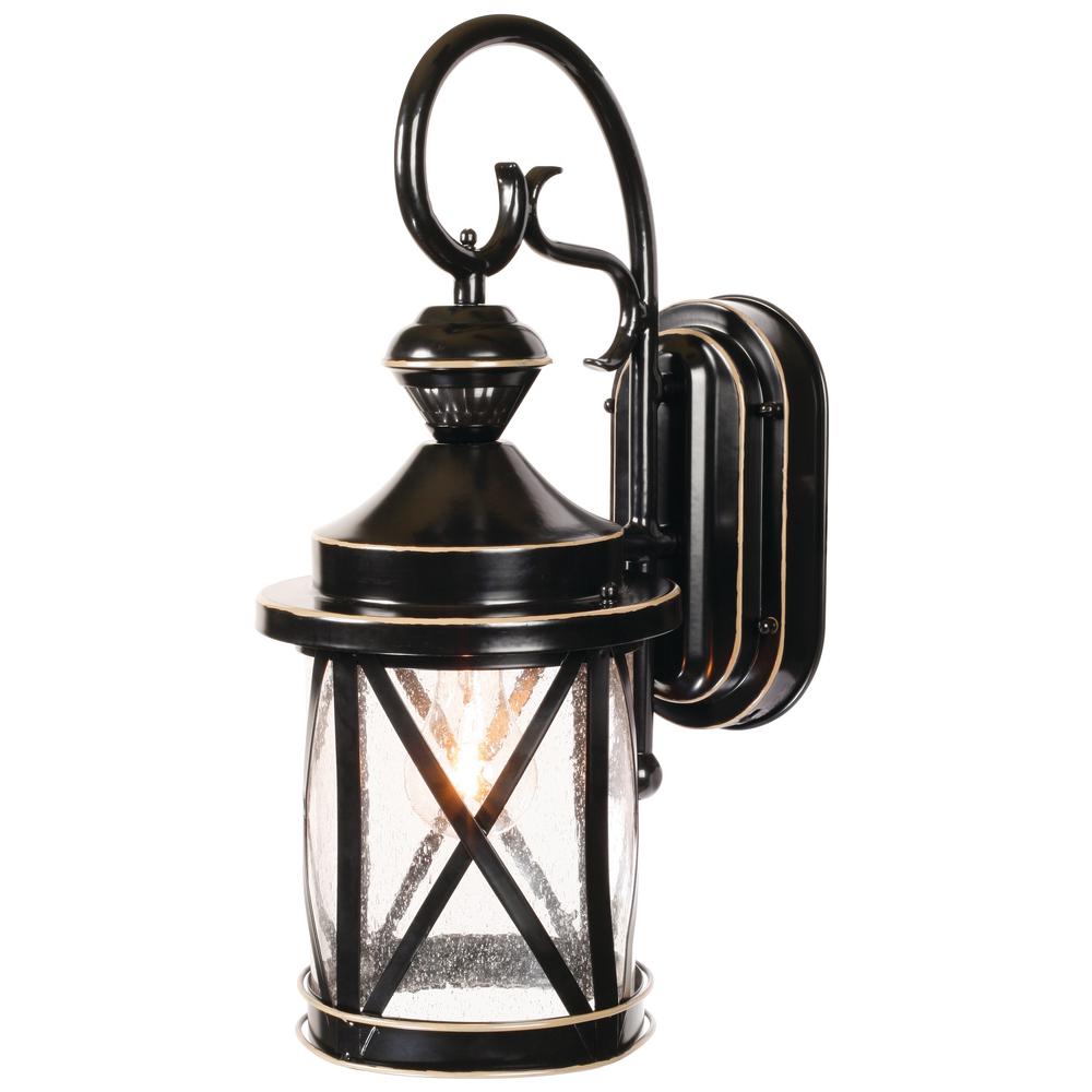 1 Light Satin Black Motion Activated Outdoor Wall Mount Lantern 1 Light Satin Black Motion Activated Outdoor Wall Mount Lantern