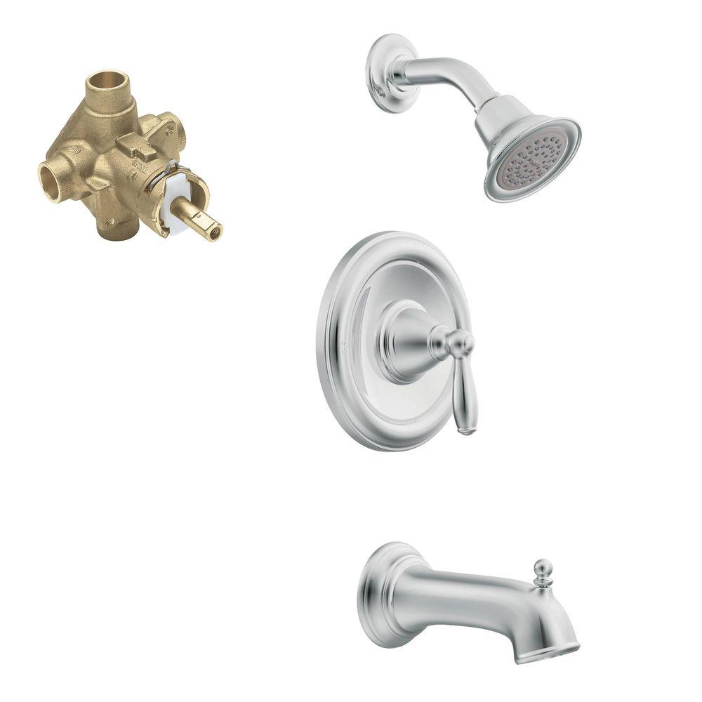 MOEN Brantford SingleHandle 1Spray PosiTemp Tub and Shower Faucet