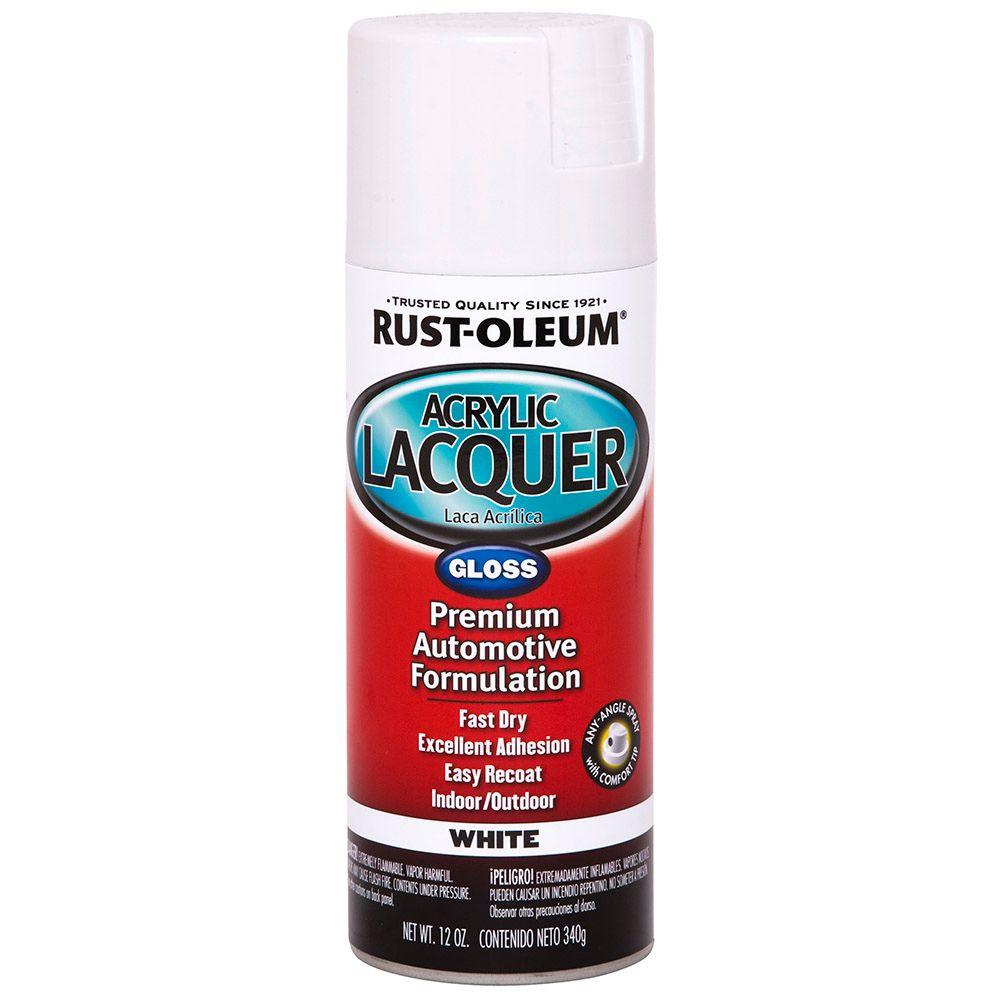 RustOleum Automotive 12 oz. Acrylic Lacquer Gloss White Spray Paint (6