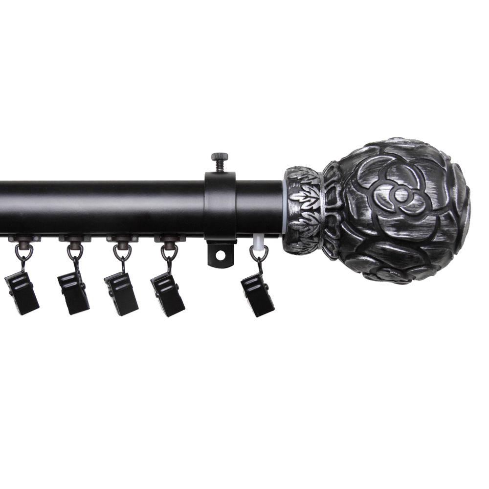 Rod Desyne 110 in. 156 in. Telescoping Traverse Curtain Rod Kit in