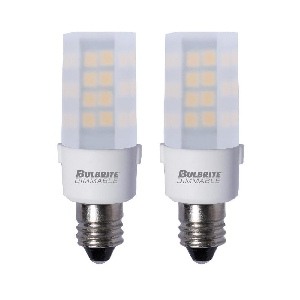 Bulbrite 35 Watt Equivalent T4 Dimmable Mini Candelabra Led Light 35 Watt Equivalent T4 Dimmable Mini Candelabra Led Light Bulb Soft White 2 Pack