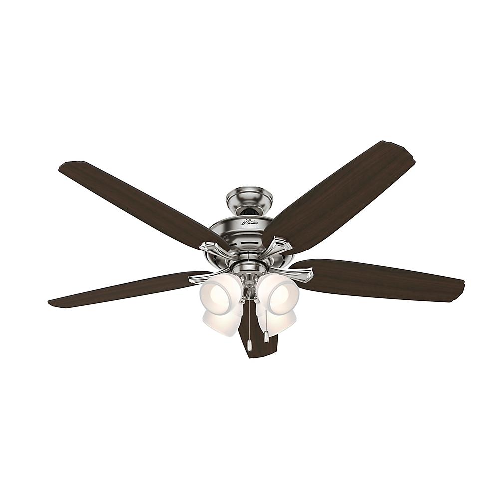 Hunter Channing 60 In Led Indoor Brushed Nickel Ceiling Fan With Hunter Channing 60 In Led Indoor Brushed Nickel Ceiling Fan With Light Kit
