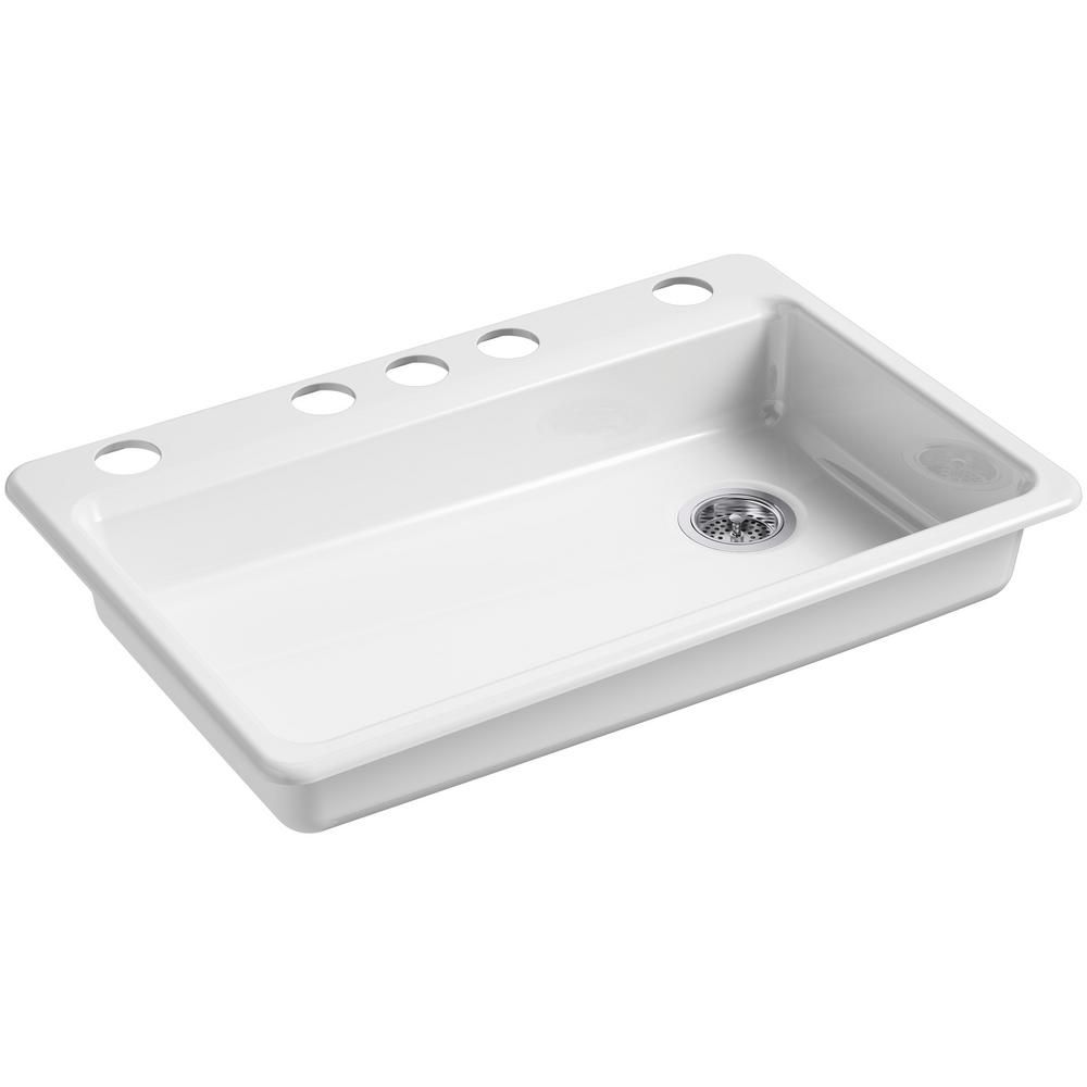 White Single Bowl Kitchen Sink kohler riverby undermount cast iron 27 in. 5-hole single basin White Single Bowl Kitchen Sink kohler riverby undermount cast iron 27 in. 5-hole single basin