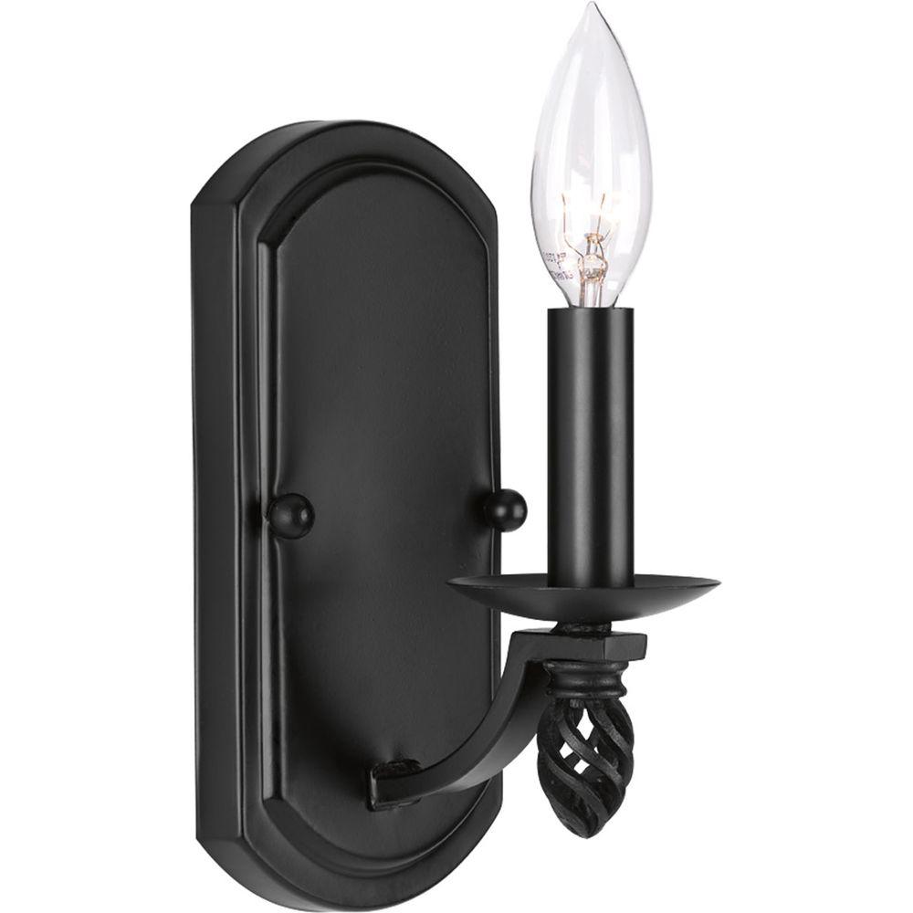 Progress Lighting Greyson Collection 1 Light Black Wall Sconce Progress Lighting Greyson Collection 1 Light Black Wall Sconce