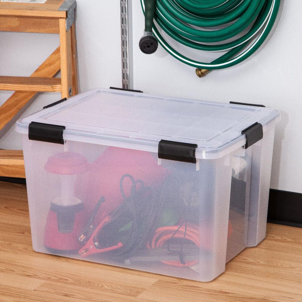 IRIS Weathertight Storage Box Clear 44 Quart Buckle Down