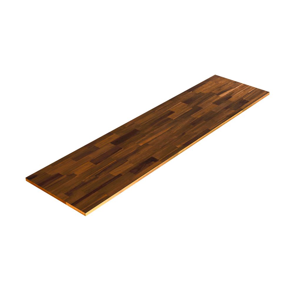 Interbuild 8 Ft L X 2 Ft 15 In D X 15 In T Butcher Block Countertop In Oiled Acacia With 