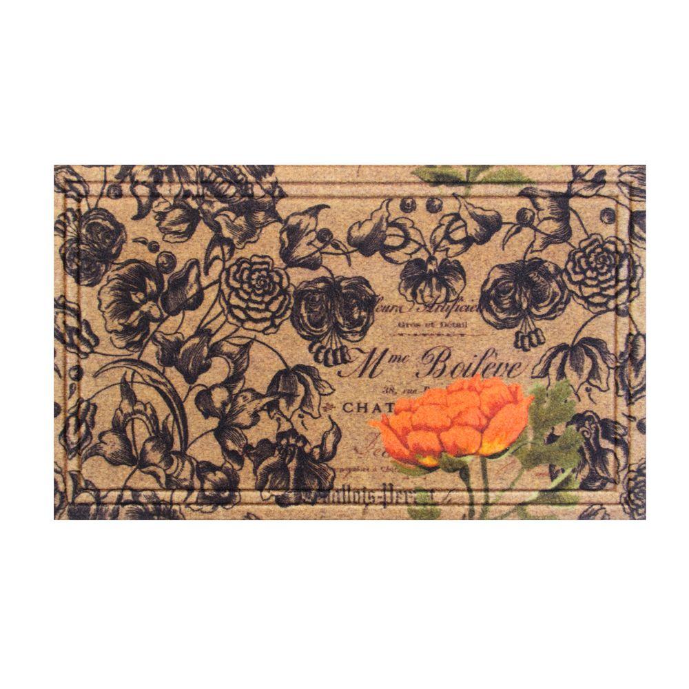 Trafficmaster Floral 18 In X 30 In Rubber Door Mat 60 797 1573