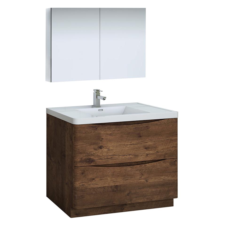 Fresca Tuscany 40 In Modern Bathroom Vanity In Rosewood With