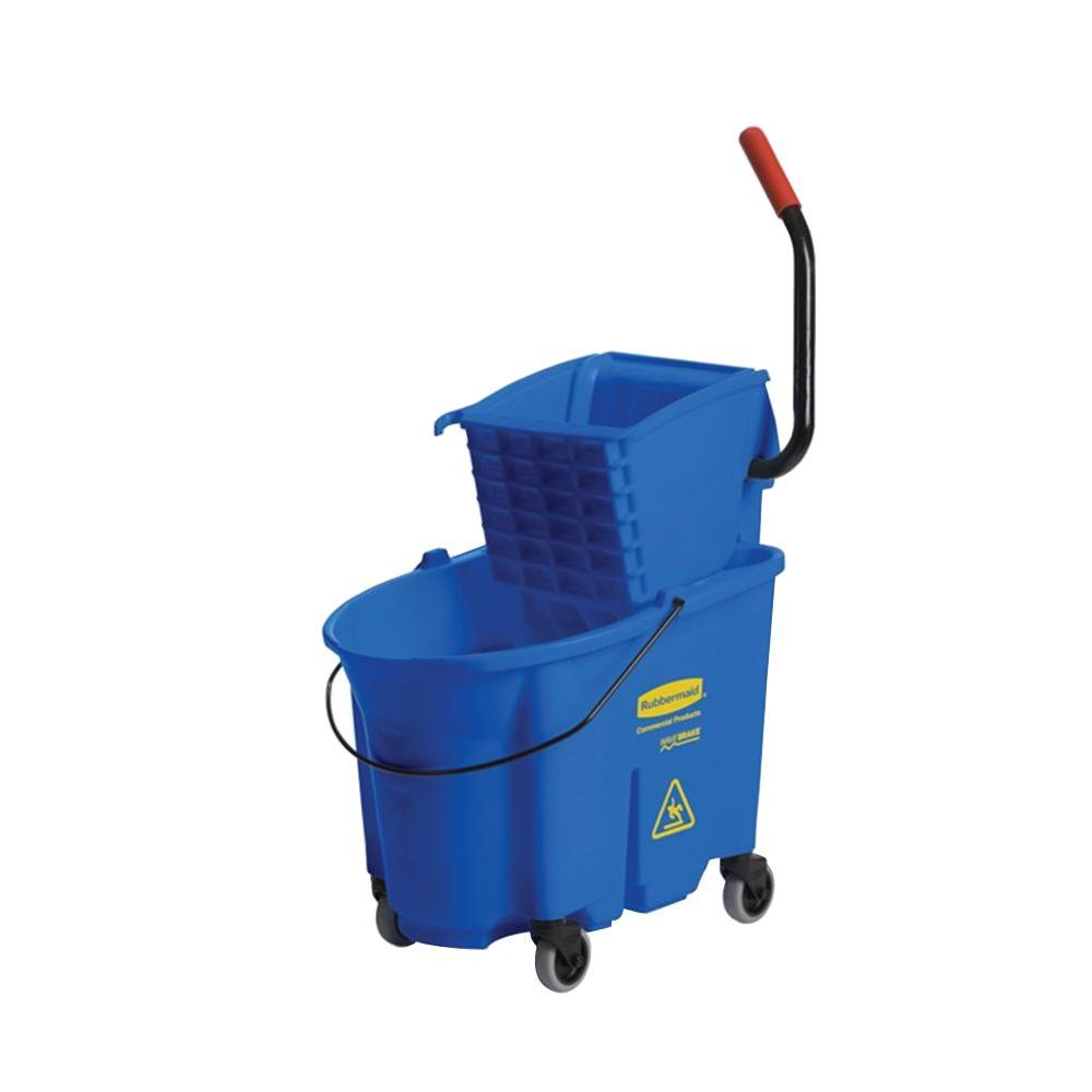 Rubbermaid Wave Brake 35 Qt. Mop Bucket and Side-Press Blue Wringer Combo by Rubbermaid