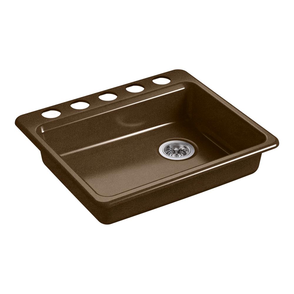 Kohler Riverby Undermount Cast Iron 25 In 5 Hole Single Bowl