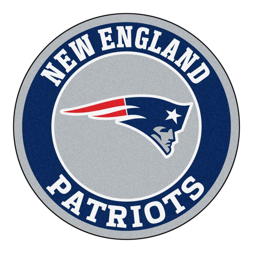 FANMATS NFL New England Patriots Navy 2 ft. x 2 ft. Round Area Rug
