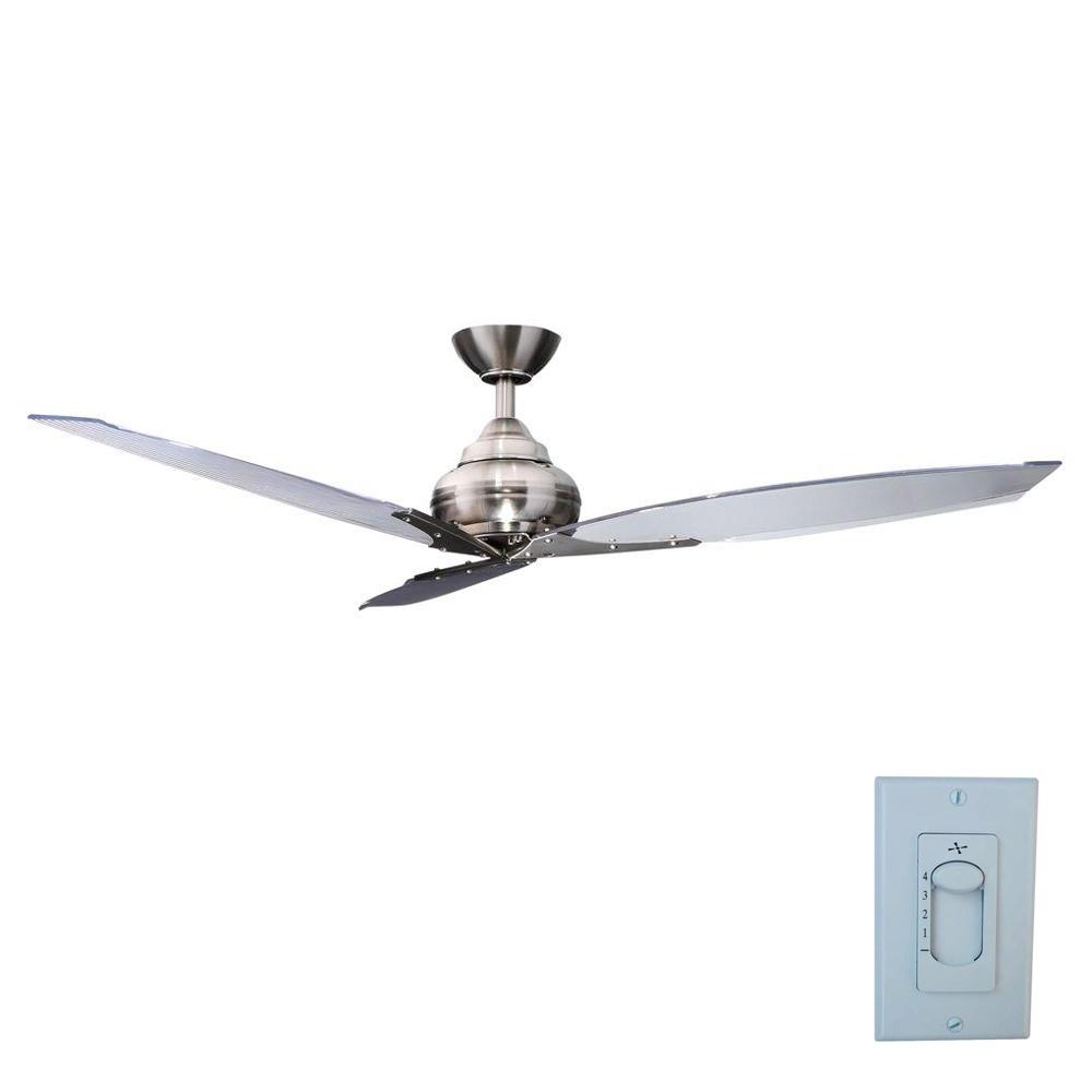 Hampton Bay Florentine Iv 56 In Indoor Brushed Nickel Ceiling Fan With Wall Control