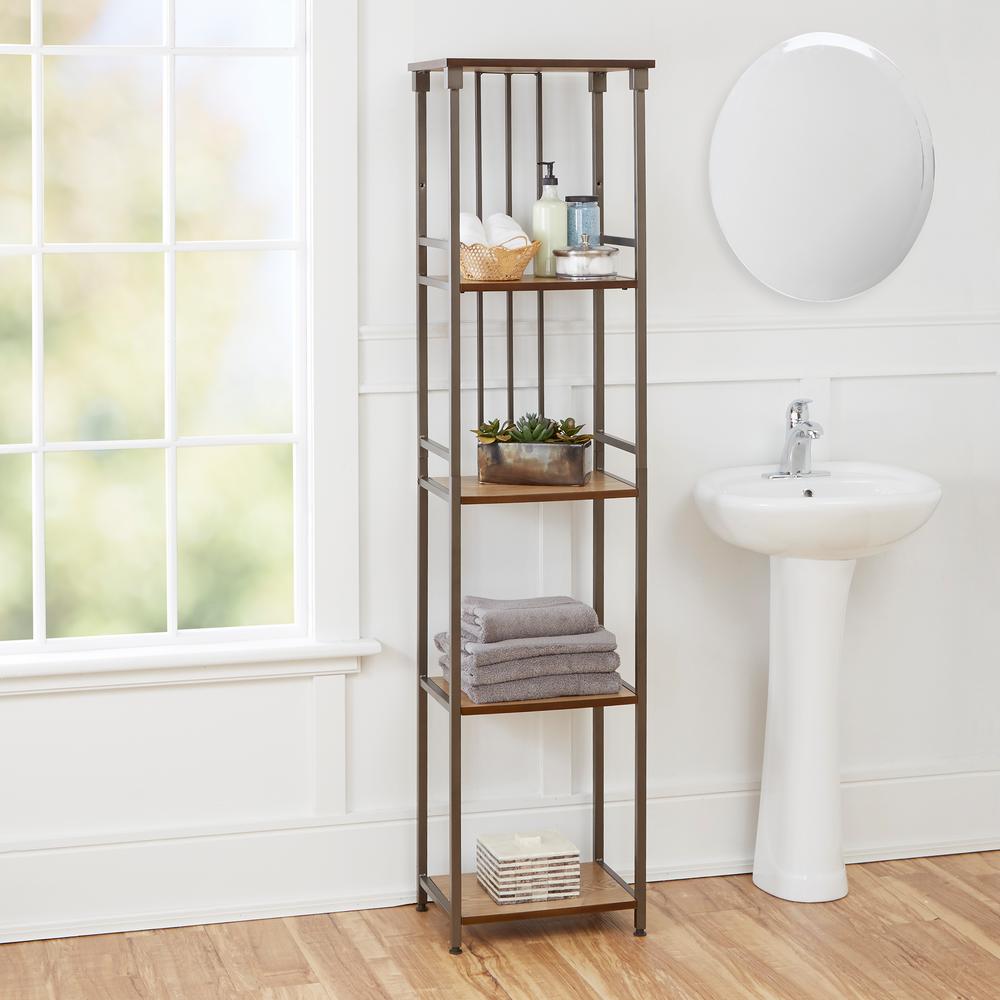 Silverwood Mixed Material Bathroom 16 In W 5 Tier Etagere In