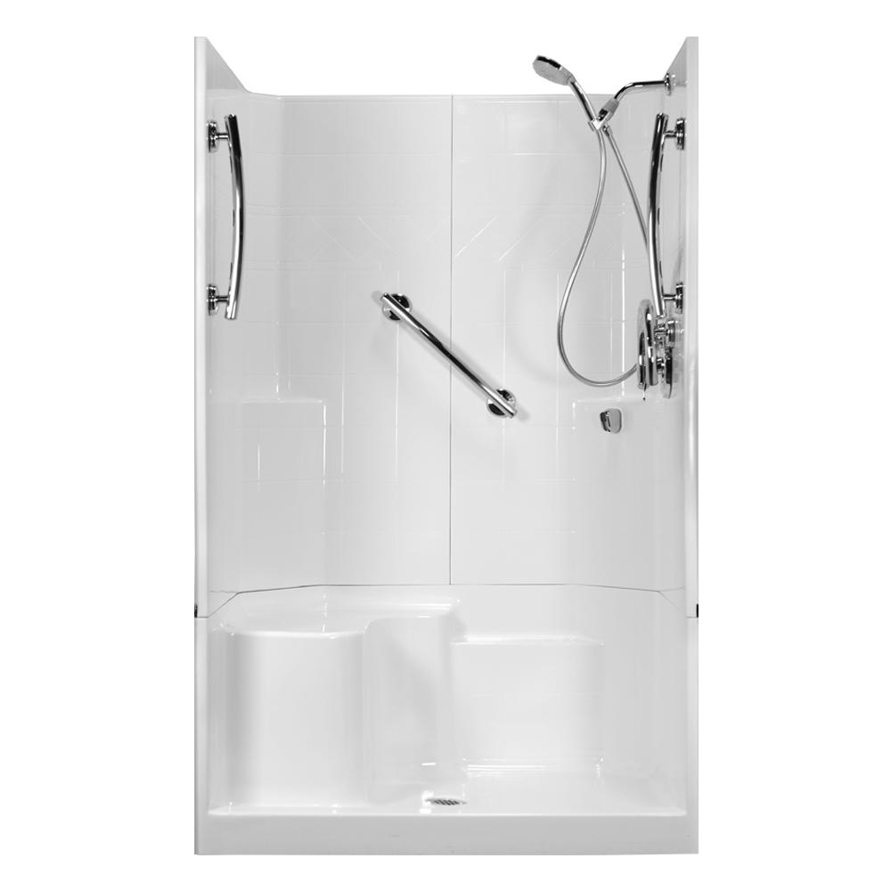 Ella 48 in. x 36 in. x 80 in. Freedom 3-Piece Low Threshold Shower ...