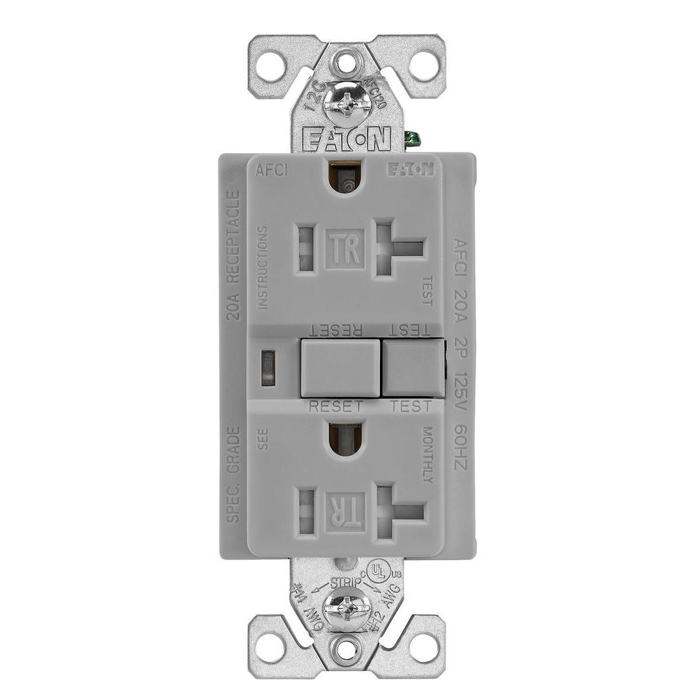 Shop Cooper Wiring Devices 20amp Gray Duplex Electrical Outlet At
