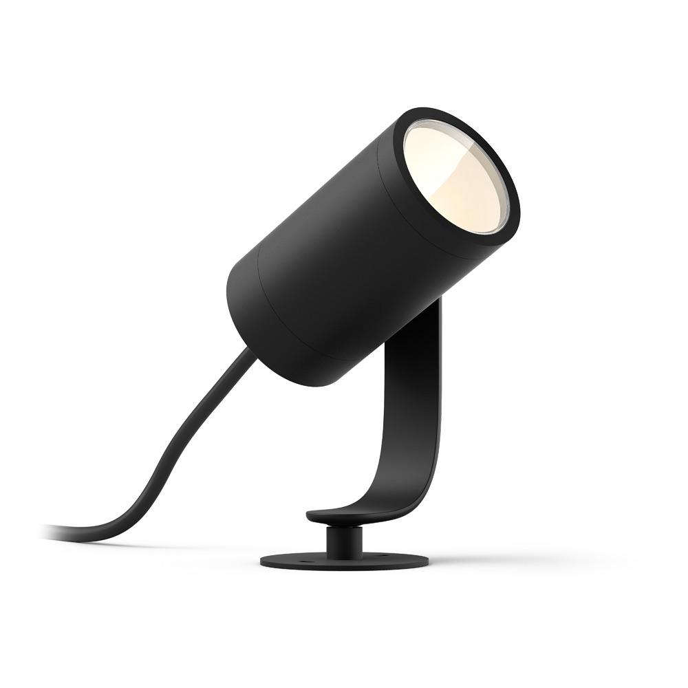 Black Waterproof Spotlights Landscape Lighting Outdoor Hue White And Color Ambiance Lily Black Outdoor Integrated Led Landscape With Smart Wireless Light