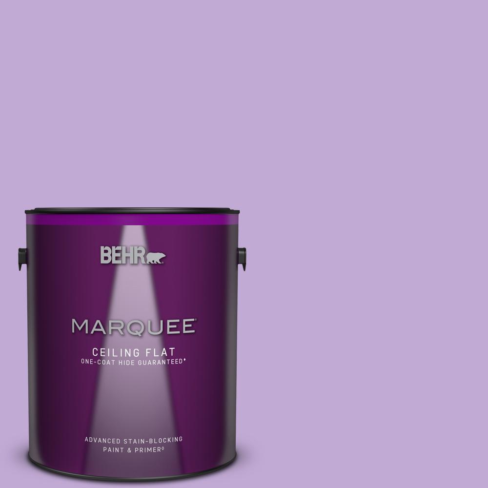 1 gal. #MQ4-59 Purple Gladiola One-Coat Hide Ceiling Flat Interior Paint & Primer