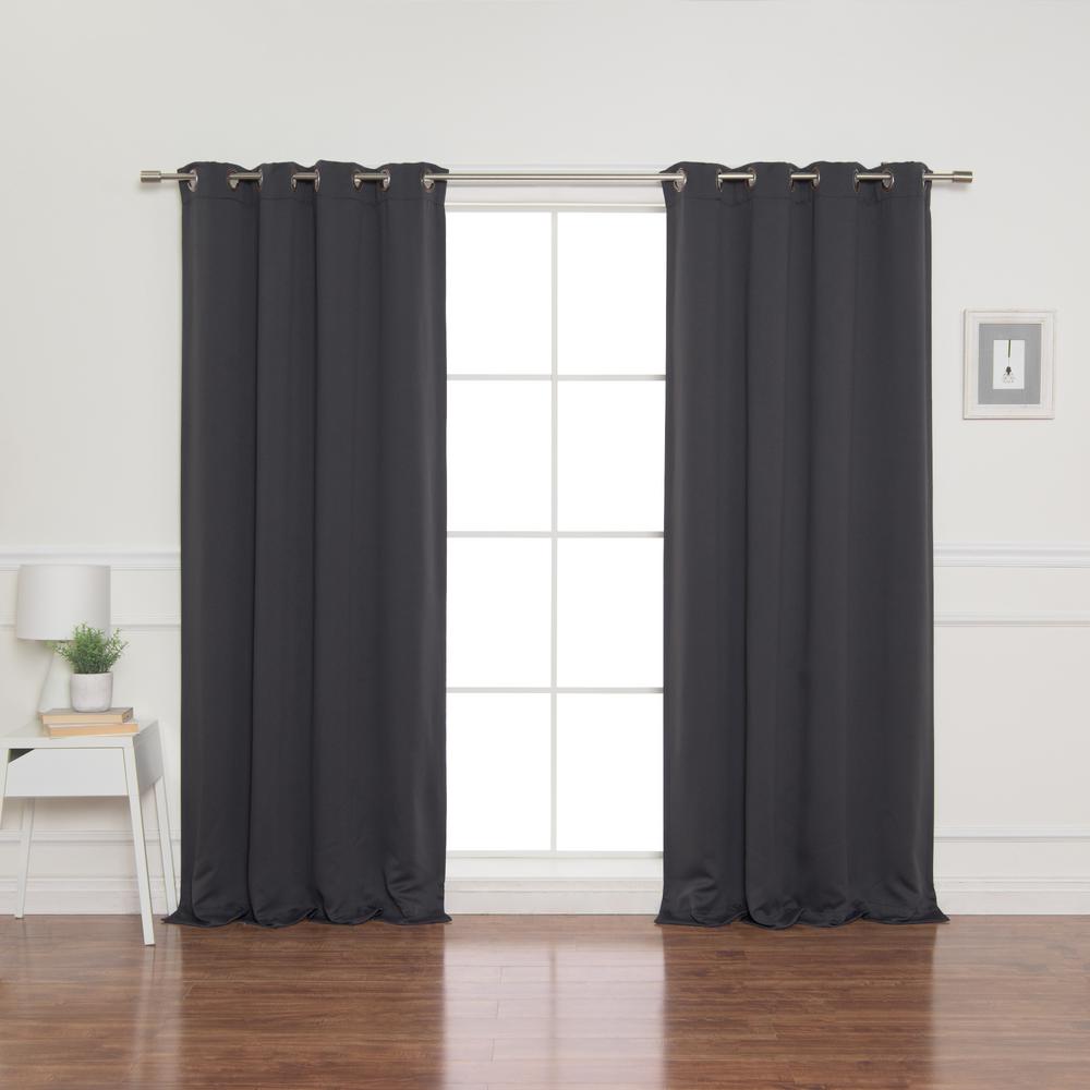100 in. x 96 in. Flame Retardant Blackout Curtain Panel in Dark Grey