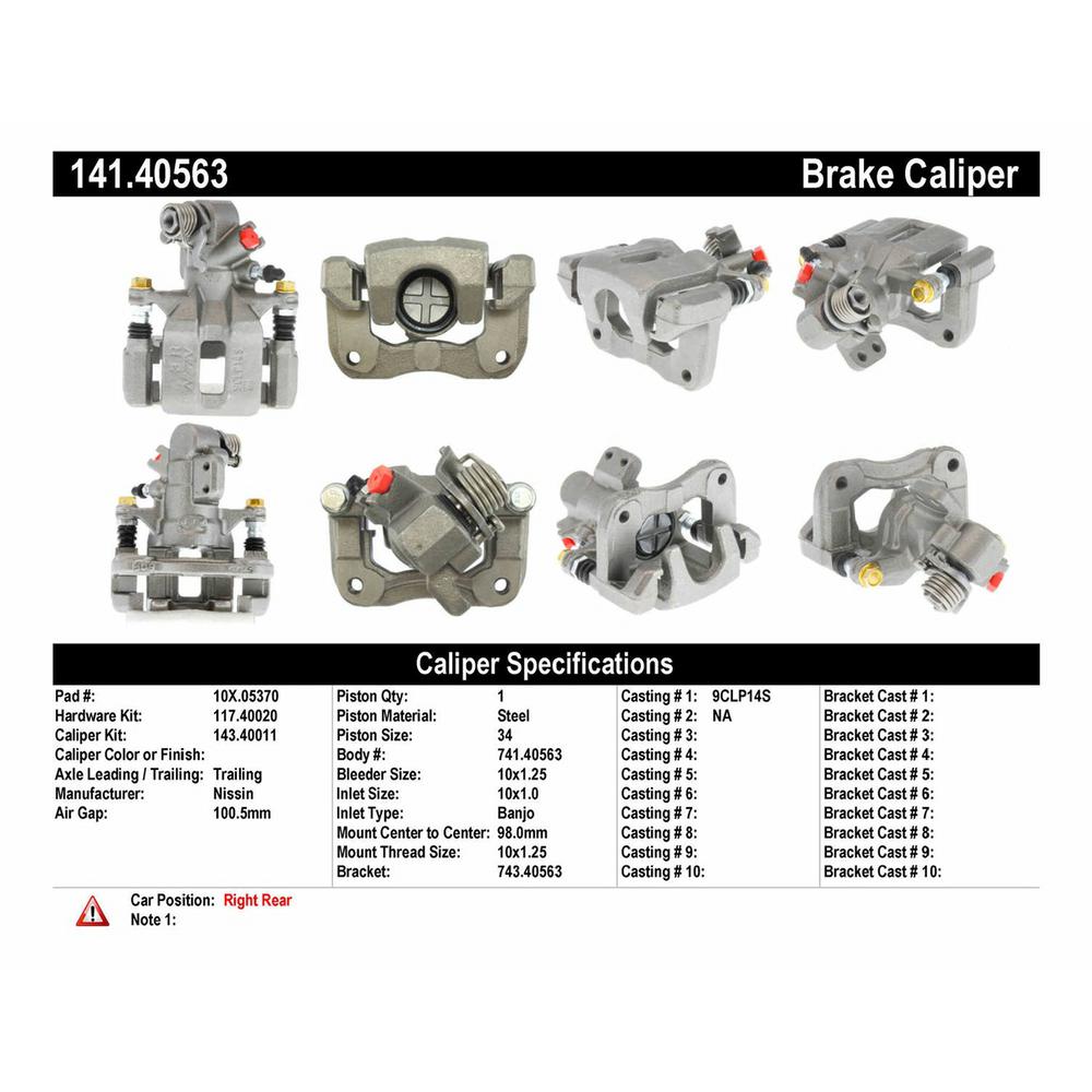 Centric Parts Premium SemiLoaded Caliper Housing/ Bracket/ Cable Guide