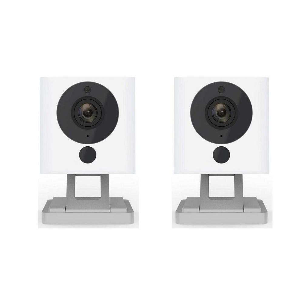 1080p WyzeCam HD Wi-Fi Indoor Smart Home Camera, Night Vision, 2-Way Mic, Alexa Ready, Free 14-Day Cloud Drive (2-Pack), White