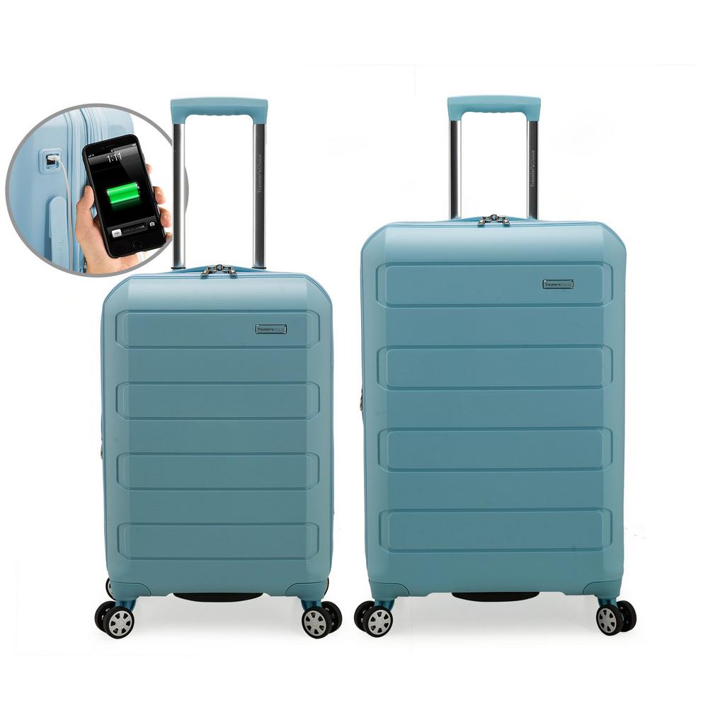 baby blue luggage