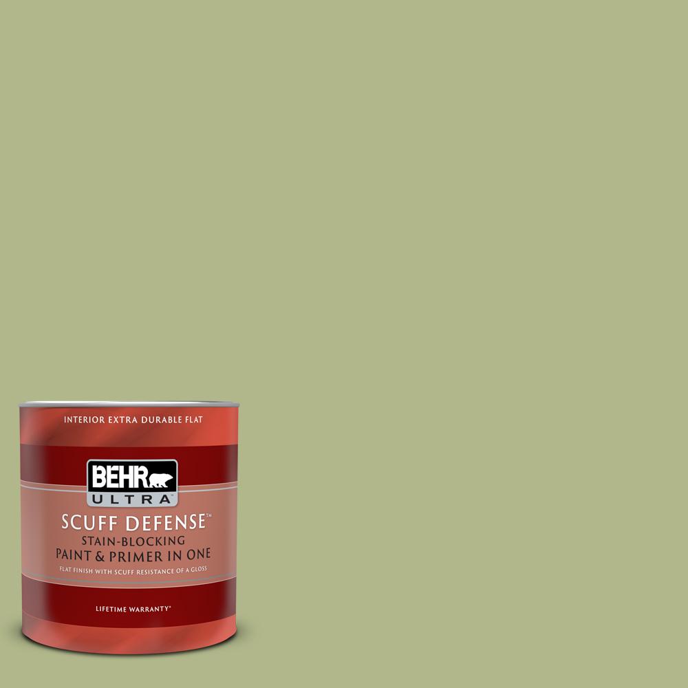 BEHR ULTRA 1 qt. M3504 Sweet Grass Extra Durable Flat Interior Paint