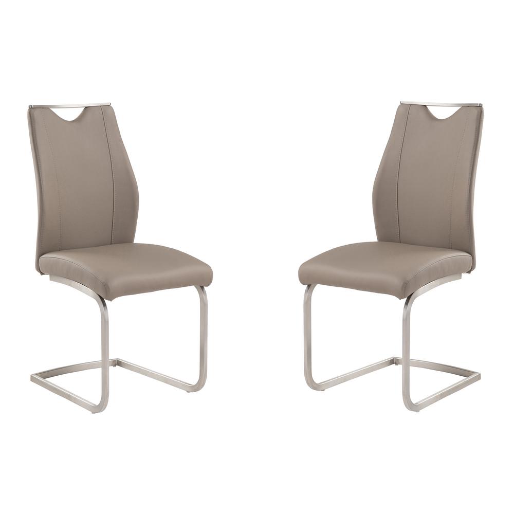 Armen Living Bravo 39 In Coffee Faux Leather And Brushed - How To Reupholster A Faux Leather Dining Chair Armen Living Bravo 39 In Coffee Faux Leather And Brushed - How To Reupholster A Faux Leather Dining Chair
