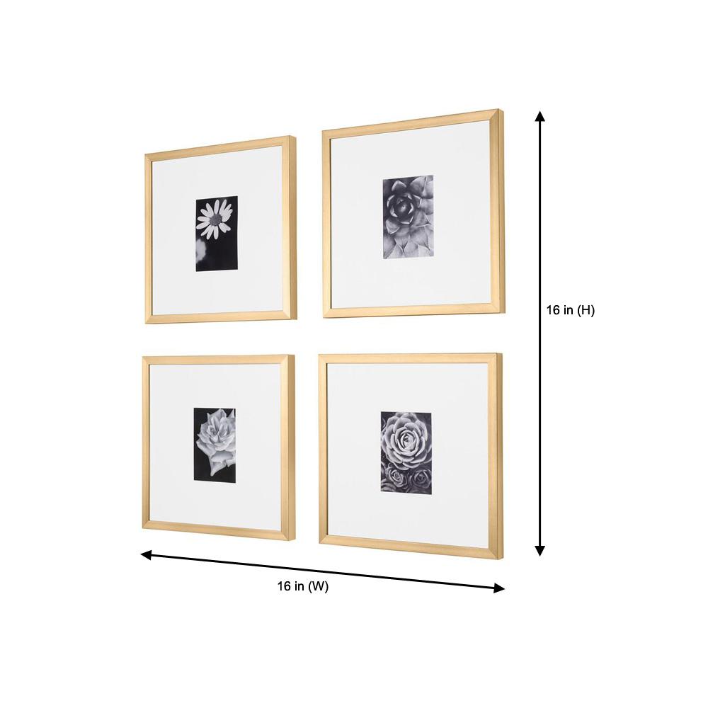 Stylewell Gold Frame With White Matte Gallery Wall