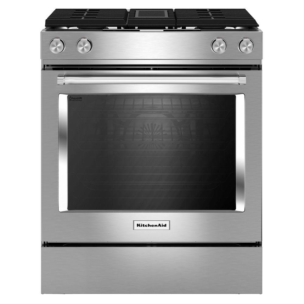 Kitchenaid 6 4 Cu Ft Downdraft Slide In Dual Fuel Range With