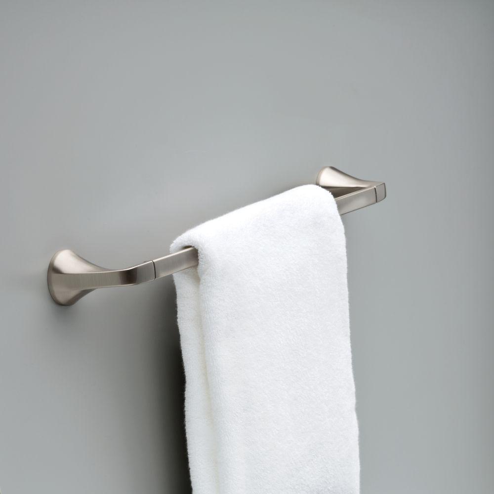 DELTA Brushed Nickel Towel Bar 18 in. Bathroom Rack Holder Wall Mounted
