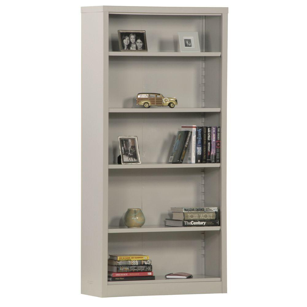 Sandusky Dove Grey Steel Bookcase BQ1035137205 The Home Depot
