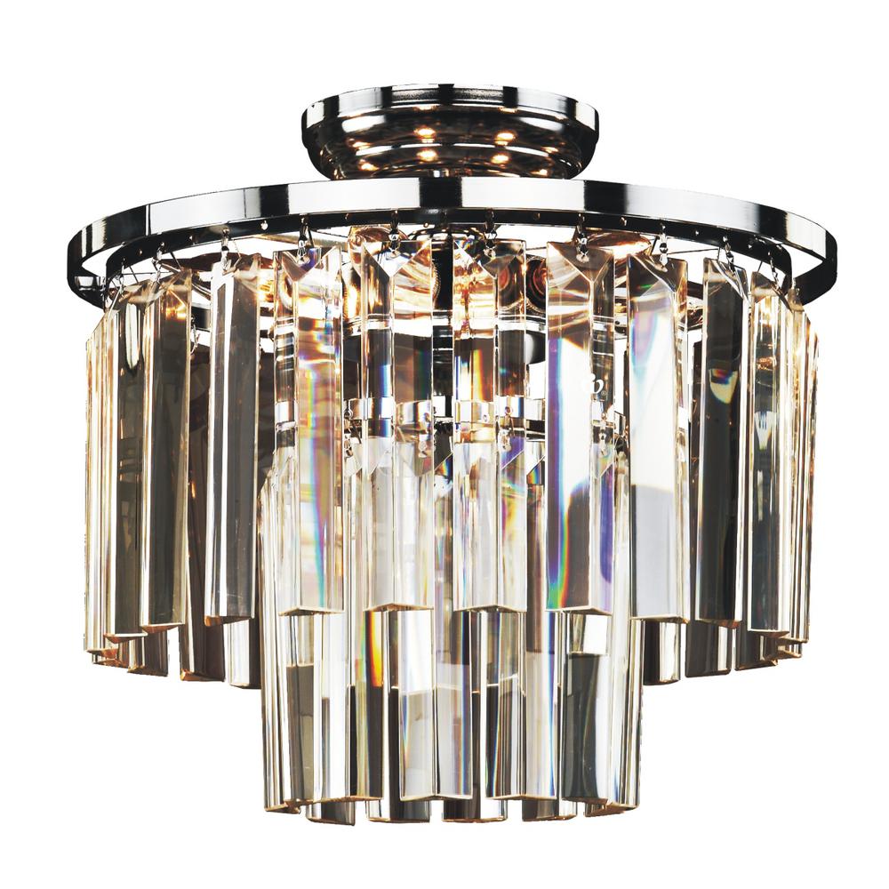 Glow Lighting Timeless 6 Light Tri Cut Glass And Chrome Frame Flush Timeless 6 Light Tri Cut Glass And Chrome Frame Flush Mount