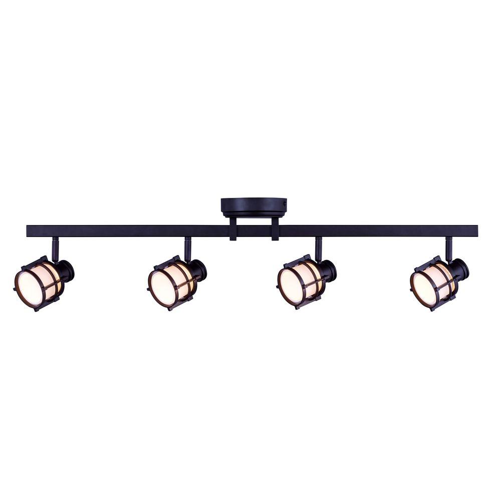 Hampton Bay 4 Light Antique Bronze Directional Led Track Lighting