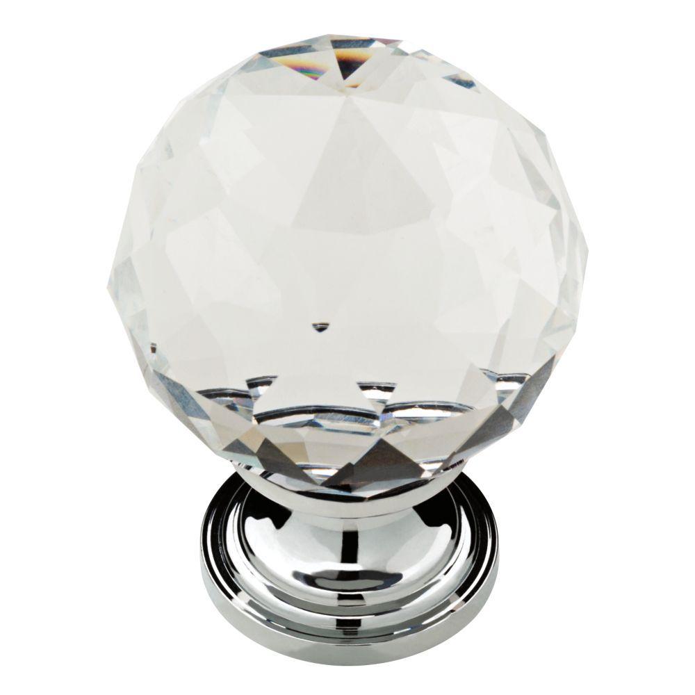 Delta Nora 1 3 16 In Chrome With Clear Faceted Glass Ball Cabinet