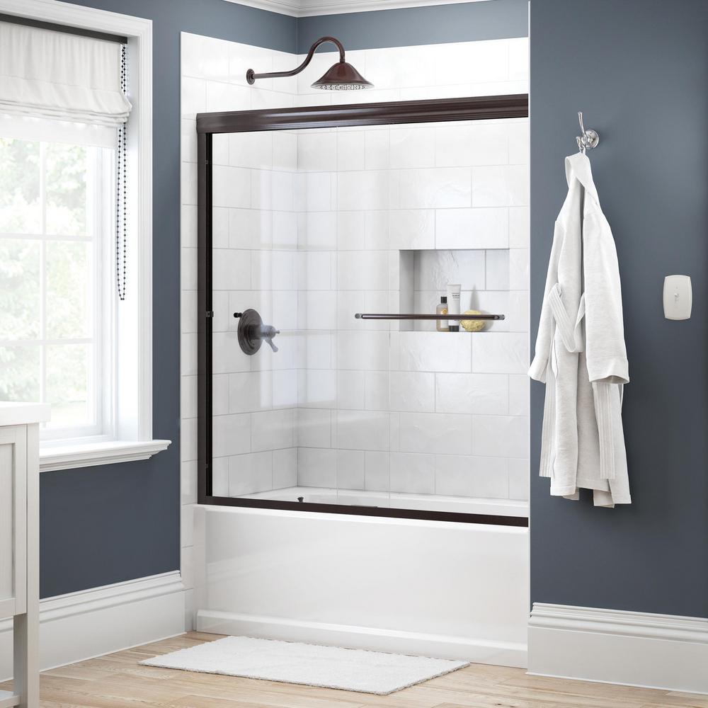 Delta Simplicity 60 In X 58 1 8, Frameless Glass Shower Doors For Bathtubs