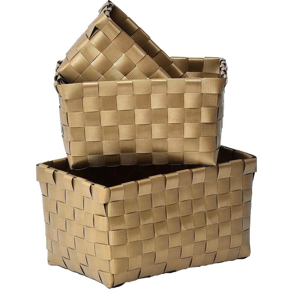 7.8 in. L x 5.3 in. W x 4.2 in. H Checkered Woven Strap Storage Baskets ...