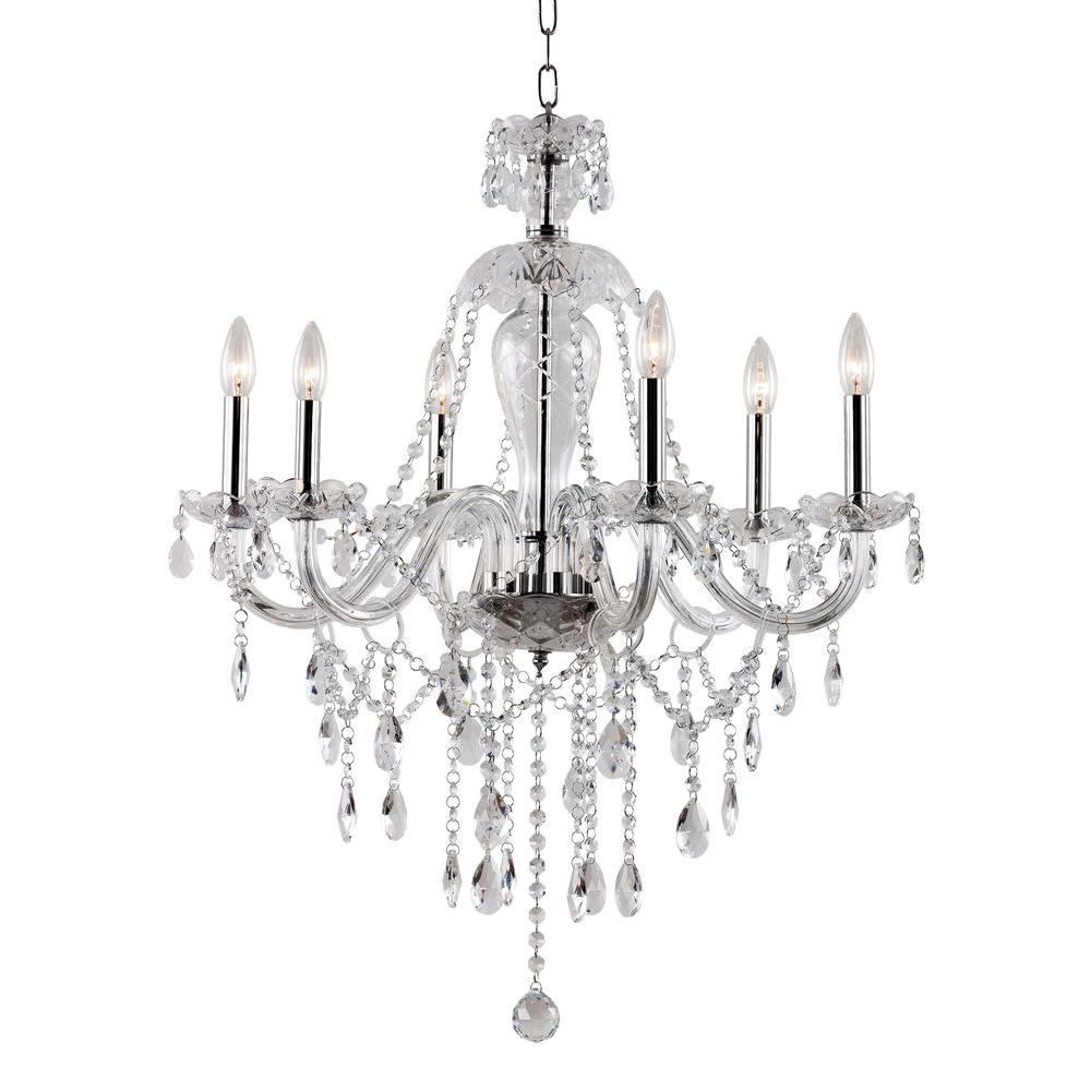 Transglobe 6Light Polished Chrome ChandelierHM6 PC  The Home Depot