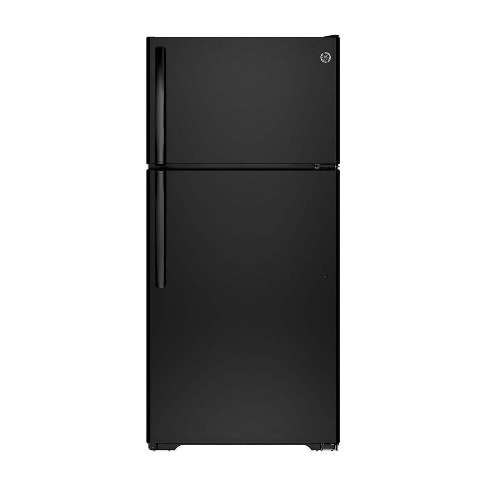 GE 17.5 cu. ft. Top Freezer Refrigerator in BlackGTE18GTHBB The Home