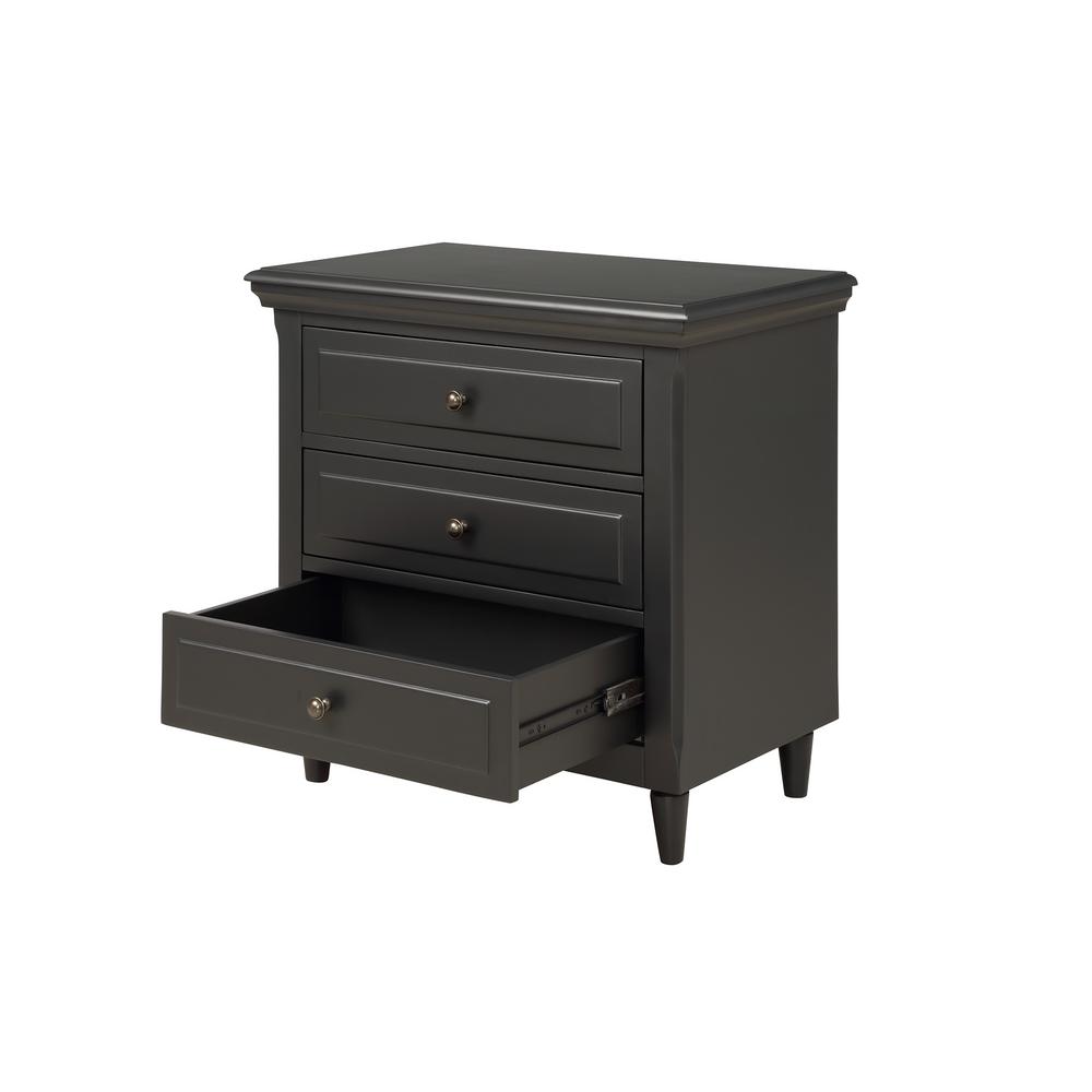 Harper Bright Designs Black Wickes 3 Drawer Nightstand
