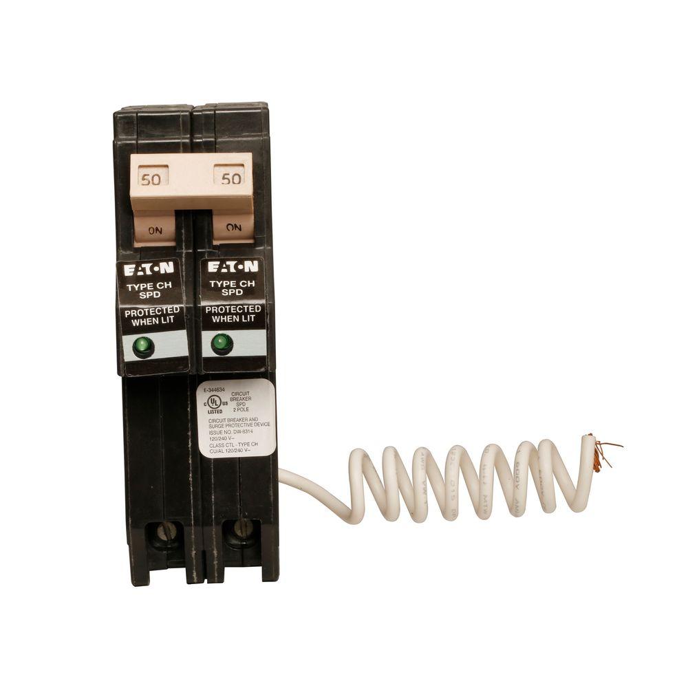 Eaton Type Ch 50-amp 2-pole Standard Trip Circuit Breaker