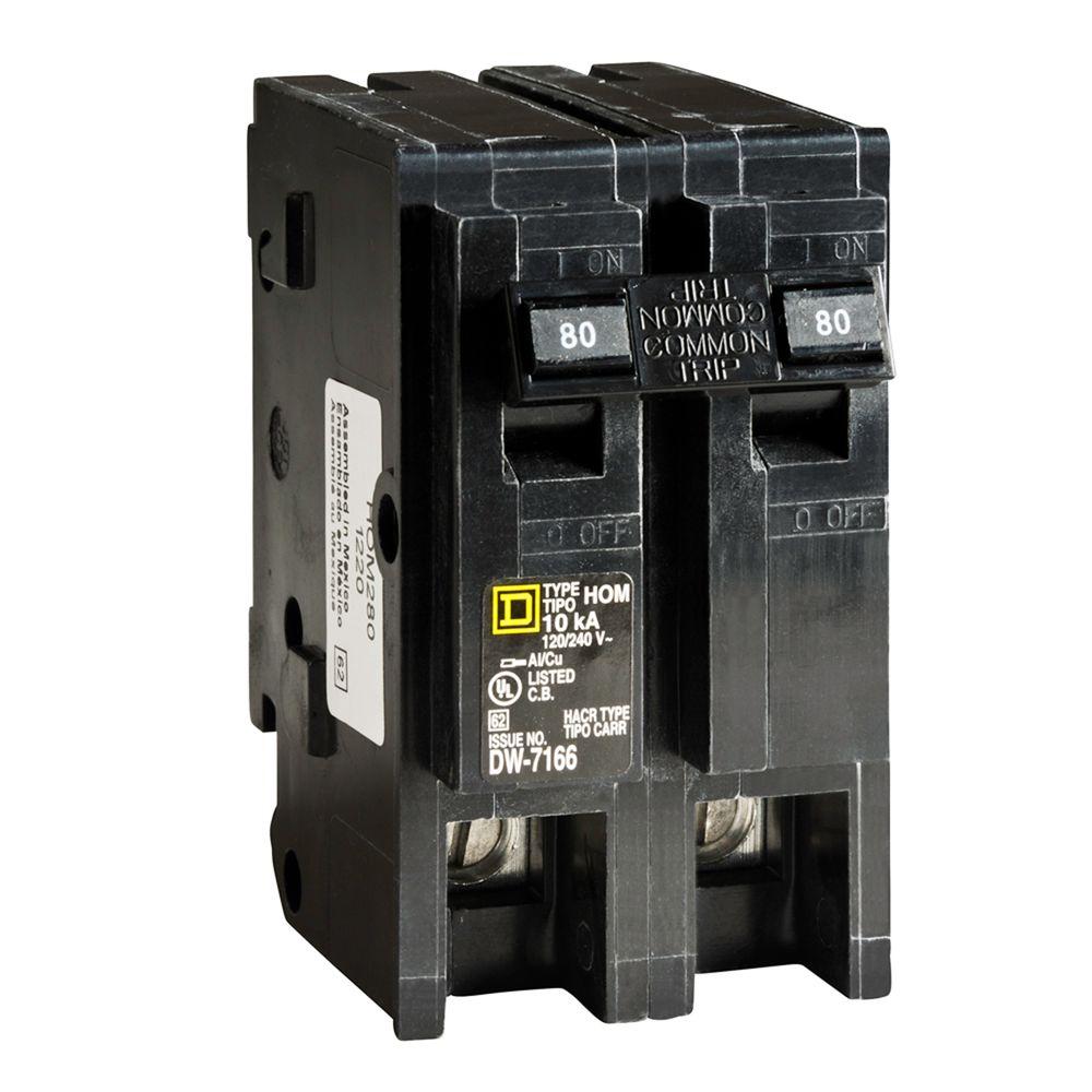 Homeline 2 Pole Circuit Breaker 80 Amp Electrical Power Panel Box 120 240 And 120 In Same Box